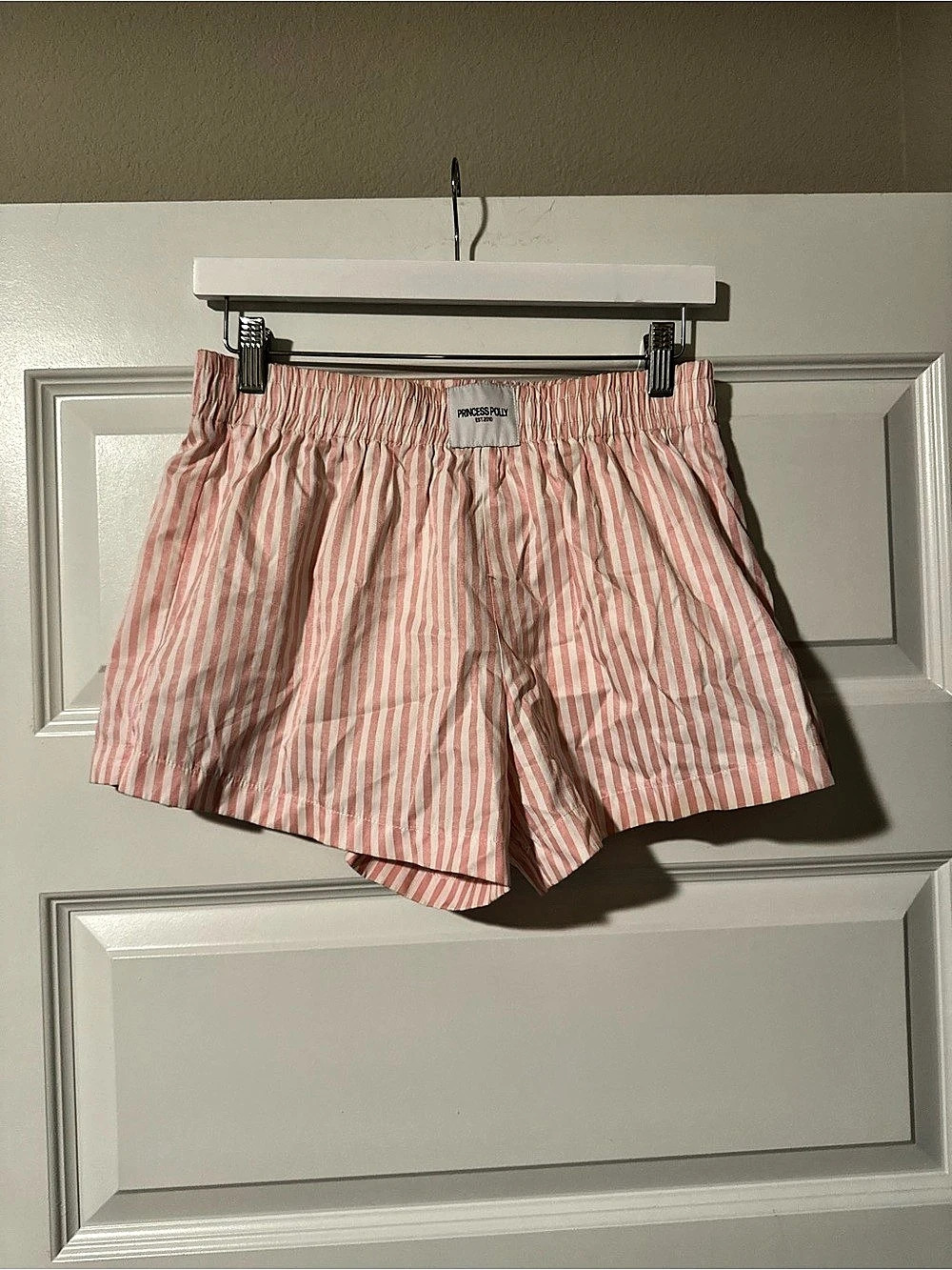 Princess Polly Boxer Shorts Pink & White